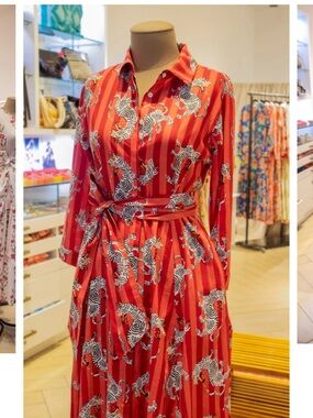 Pink & Red Women Print dress